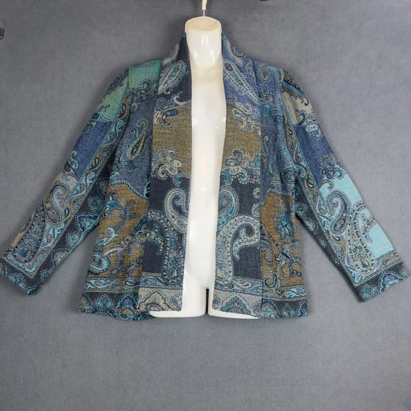 ATELIER LILA Jacket Multicolour Cardicoat 100% Wool Vintage Hippy Y2K Small/Med? - Picture 2 of 16